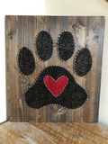 Heart in Paw Print String Art