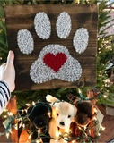 Heart in Paw Print String Art