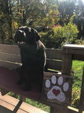 Heart in Paw Print String Art