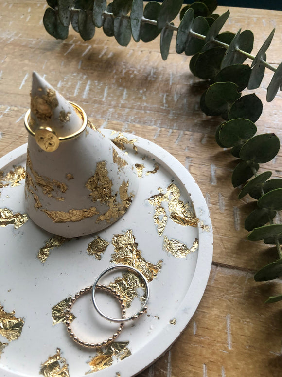 Gold Leaf Ring Dish